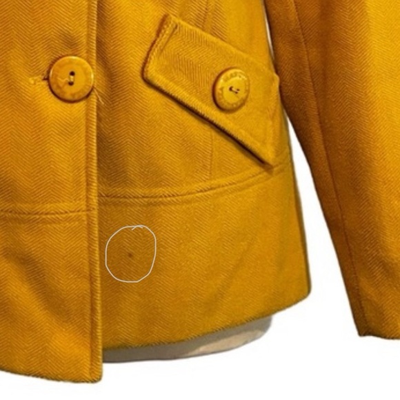 Marqueza Peru Mustard removable hooded Coat jacket lined women’s size Medium - Picture 8 of 11